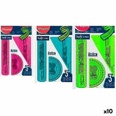 Set meetlatten Maped Twist'n Flex Original 3 Onderdelen 10 Stuks