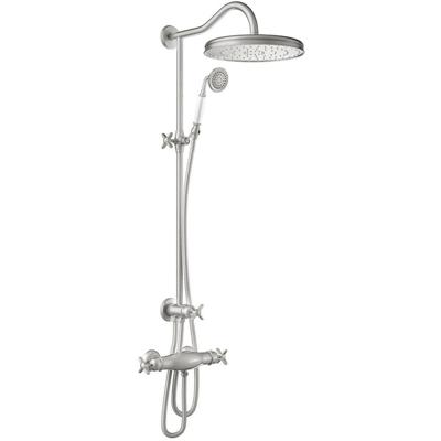 Regendoucheset Tres Clasic Thermostatische Opbouw Incl. Handdouche Doucheslang 170 cm RVS Tres