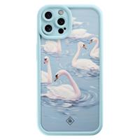 iPhone 12 Pro blauwe case - Zwanen - thumbnail