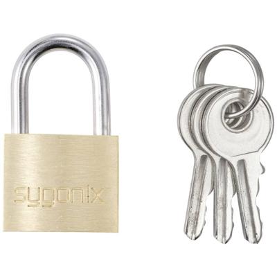 Sygonix SY-5045280 Hangslot 19.7 mm Deels gelijksluitend Goud-geel Sleutelslot