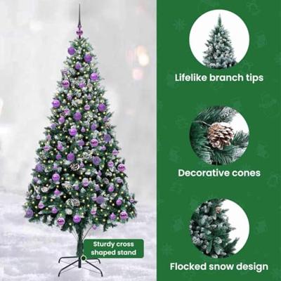 VidaXL Kunstkerstboom groen 210 cm pvc en staal en kunststof VidaXL Kunstkerstboom groen 210 cm pvc en staal en kunststof