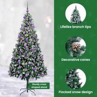 VidaXL Kunstkerstboom groen 210 cm pvc en staal en kunststof - thumbnail