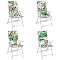 Stoelkussens 4 st hoge rug stof meerkleurig - thumbnail