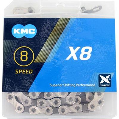 KMC Ketting 8 speed x8 114 schakels - zilver/grijs KMC Ketting 8 speed x8 114 schakels - zilver/grijs