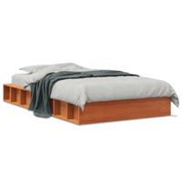 Bedframe zonder matras massief grenenhout wasbruin 75x190 cm - thumbnail