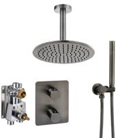 Ben Lavion 250 inbouw regendoucheset met plafondaansluiting Ø25cm gunmetal pvd - thumbnail