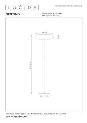 Lucide SENTINO - Vloerlamp - Ø 40 cm - 3xG9 - Taupe