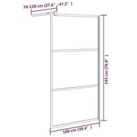 Inloopdouchewand 100x195 cm donker ESG-glas zwart - thumbnail