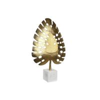 Decoratieve figuren DKD Home Decor 28 x 7,5 x 47 cm Gouden Wit Tropisch Blad van een plant - thumbnail
