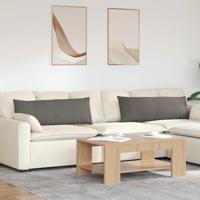Sofa Kussens 2 pcs Lichtgrijs 120 x 40 cm Katoen Stof - thumbnail