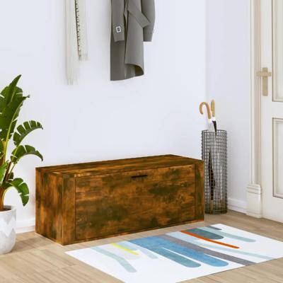 VidaXL Schoenenkast wandgemonteerd 100x35x38 cm bewerkt hout eiken VidaXL Schoenenkast wandgemonteerd 100x35x38 cm bewerkt hout eiken