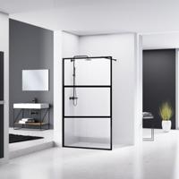 Douchewand Van Rijn ST04 Helder Glas 8 mm Aluminium Profiel Zwart 120x200 cm - thumbnail