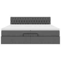 Ottoman bed met matras 200x200 cm stof donkergrijs - thumbnail