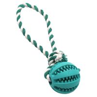 TRIXIE DENTA FUN NATUURRUBBER BAL MET MUNTSMAAK AAN TOUW 24X7X7 CM 3 ST - thumbnail