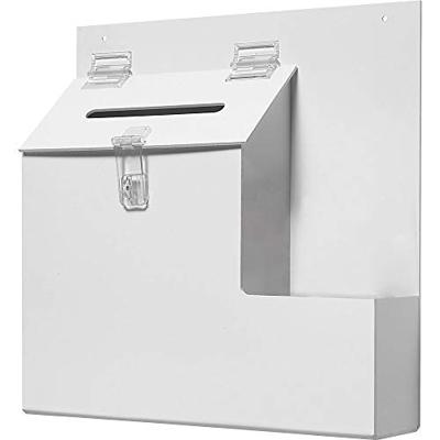 Deflecto Actiebox met gleuf en slot Wit (b x h x d) 35.5 x 36 x 9 cm 1 stuk(s)
