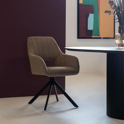 Giga Meubel - Eetkamerstoel Nola Taupe Draaibaar