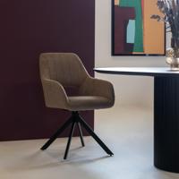 Giga Meubel - Eetkamerstoel Nola Taupe Draaibaar - thumbnail