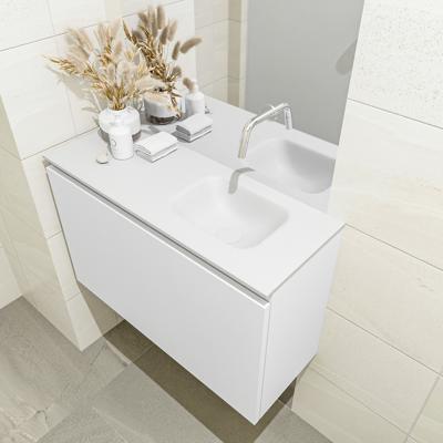 MONDIAZ OLAN 80cm toiletmeubel talc. LEX wastafel talc rechts geen kraangat MONDIAZ OLAN 80cm toiletmeubel talc. LEX wastafel talc rechts geen kraangat