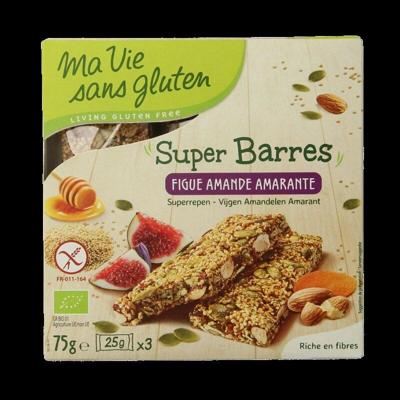 Super repen amandel vijg amarant glutenvrij bio 75 Gram Super repen amandel vijg amarant glutenvrij bio 75 Gram
