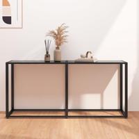 Wandtafel 160x35x75,5 cm gehard glas zwart - thumbnail