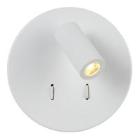 Lucide BENTJER - Bedlamp / Wandlamp - Ø 14 cm - LED - 3000K - Wit - thumbnail