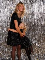 Zwangerschapsjurk met pailletten kerstcapsule zwart - thumbnail