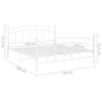 Bedframe metaal wit 180x200 cm - thumbnail