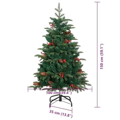 VidaXL Kunstkerstboom groen 150 cm pvc en metaal en plastic