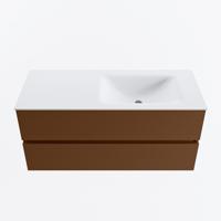 MONDIAZ VICA 110cm badmeubel onderkast Rust 2 lades. Wastafel CLOUD rechts 1 kraangat, kleur Talc. - thumbnail