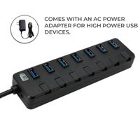 Adesso AUH-3070P USB 3.0 (3.1 Gen 1) Type-A 5000 Mbit/s zwart - hubs & hubs (USB 3.0 (3.1 Gen 1) Type-A, USB 3.0 (3.1 Gen 1) Type-A, 5000 Mbit/s, zwart, 0,61 m, voeding, USB) - thumbnail