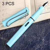 3 PC's School Office Extra fijn Titanium legering Nib transparante zuiger fontein Pen(Light Blue) willekeurige levering (0.5mm/0.38mm Nib) - thumbnail