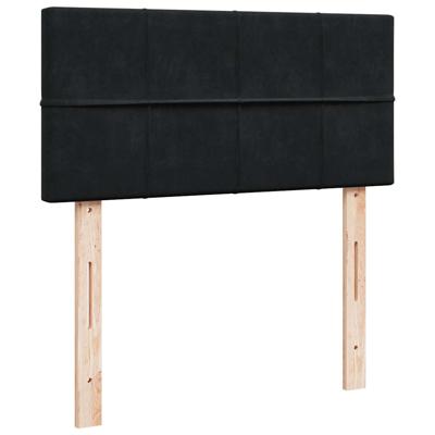 Ottoman bed met matras en LED's 140x190cm fluweel zwart - thumbnail
