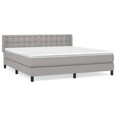 Boxspring met matras stof lichtgrijs 180x200 cm