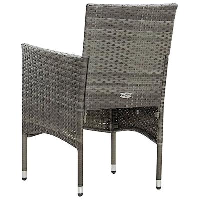 VidaXL 4-delige loungeset met kussens poly rattan grijs