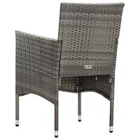 4-delige Loungeset met kussens poly rattan grijs - thumbnail