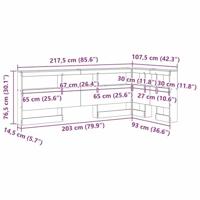 Opberghoofdbord met plank Sonoma eiken 90 cm Bewerkt hout - thumbnail