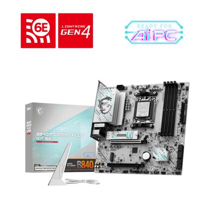 MSI B840M GAMING PLUS WIFI6E AM5 mATX MB Moederbord Socket AMD AM5 Vormfactor ATX Moederbord chipset AMD® B840 MSI B840M GAMING PLUS WIFI6E AM5 mATX MB Moederbord Socket AMD AM5 Vormfactor ATX Moederbord chipset AMD® B840