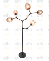 ETH Design vloerlampLime 5-lichts zwart met smoke glas - 05-VL8379-30 - thumbnail