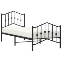 Bedframe met hoofd- en voeteneindemetaal zwart 80x200 cm - thumbnail