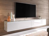 TV-meubel DUBAI 2 klapdeuren 180 cm beton/hoogglans wit - thumbnail