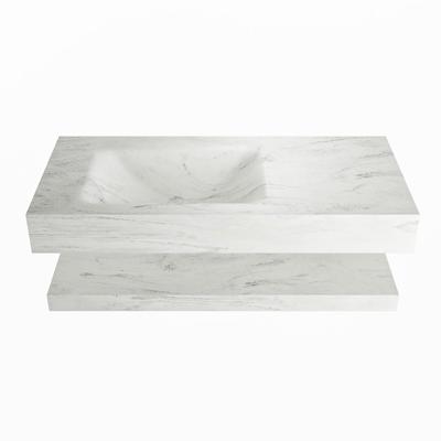 MONDIAZ ALAN-DLUX 100cm planchet Opalo. Vrijhangende wastafel CLOUD links 1 kraangat, kleur Opalo. MONDIAZ ALAN-DLUX 100cm planchet Opalo. Vrijhangende wastafel CLOUD links 1 kraangat, kleur Opalo.