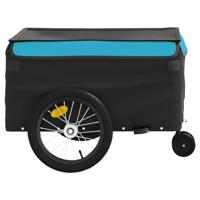 Fietstrailer 45 kg ijzer zwart en blauw - thumbnail