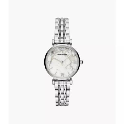 Emporio Armani quartz wit marmeren wijzerplaat dameshorloge AR11170 Emporio Armani quartz wit marmeren wijzerplaat dameshorloge AR11170