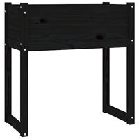VidaXL Plantenbak 78x40x81 cm massief grenenhout zwart - thumbnail