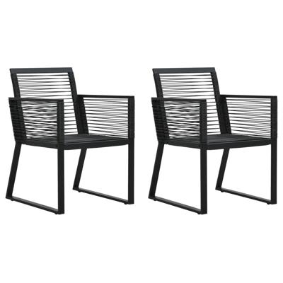 VidaXL Tuinstoelen 2 st pvc-rattan zwart VidaXL Tuinstoelen 2 st pvc-rattan zwart