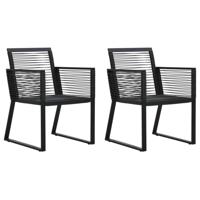 VidaXL Tuinstoelen 2 st pvc-rattan zwart - thumbnail