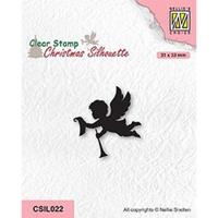 Nellie's Choice • christmas silhouettes clear stempel angel with message - thumbnail