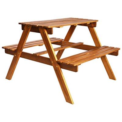 Kinderpicknicktafel met parasol 79x90x60 cm massief acaciahout - thumbnail