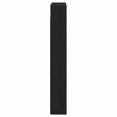 Vitrinekast met plank Zwart Eiken 60 x 8,5 x 58 cm Bewerkt hout