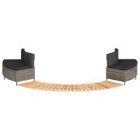 Hottub-ombouw poly rattan massief acaciahout grijs - thumbnail